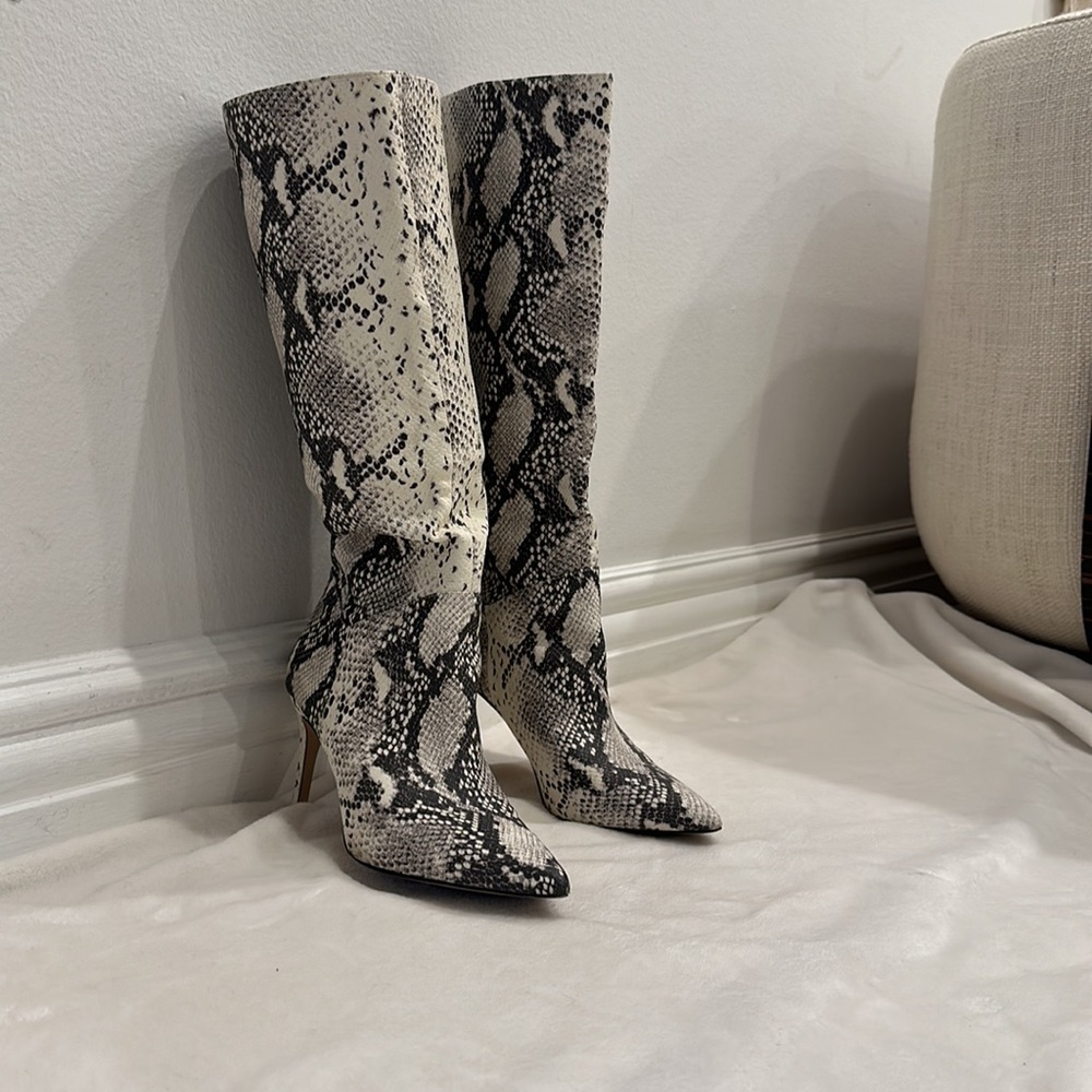Vegan leather Python Knee Boots